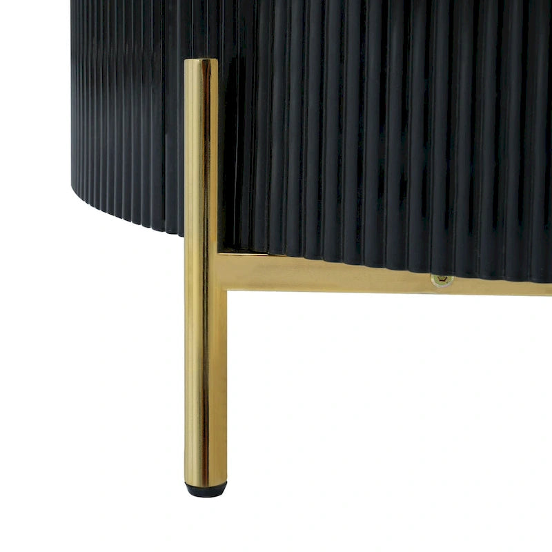 Modern Round Coffee Table with 2 large Drawers Storage