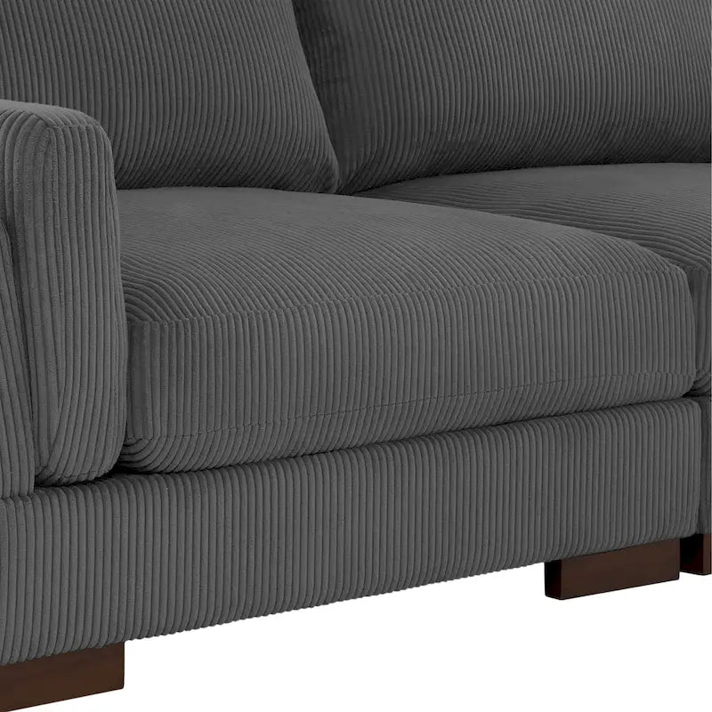 Modern 90 inch Corduroy Loveseat Deep Seat Sofa