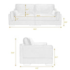 Modern 90 inch Corduroy Loveseat Deep Seat Sofa