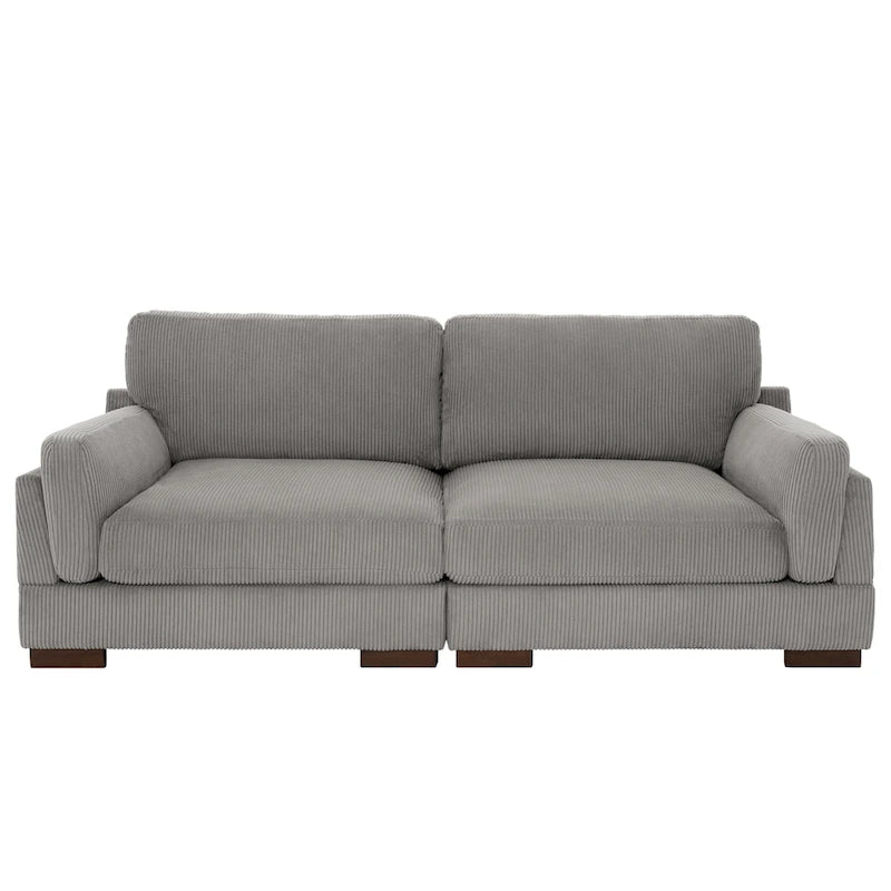 Modern 90 inch Corduroy Loveseat Deep Seat Sofa