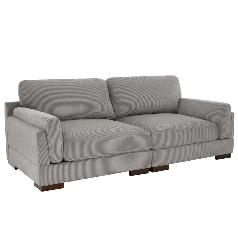 Modern 90 inch Corduroy Loveseat Deep Seat Sofa