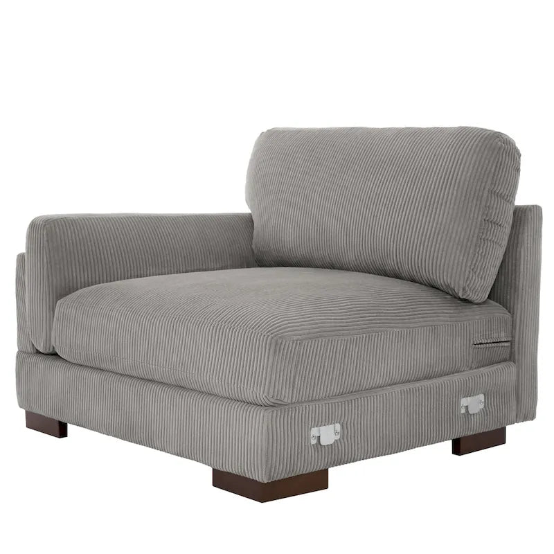 Modern 90 inch Corduroy Loveseat Deep Seat Sofa