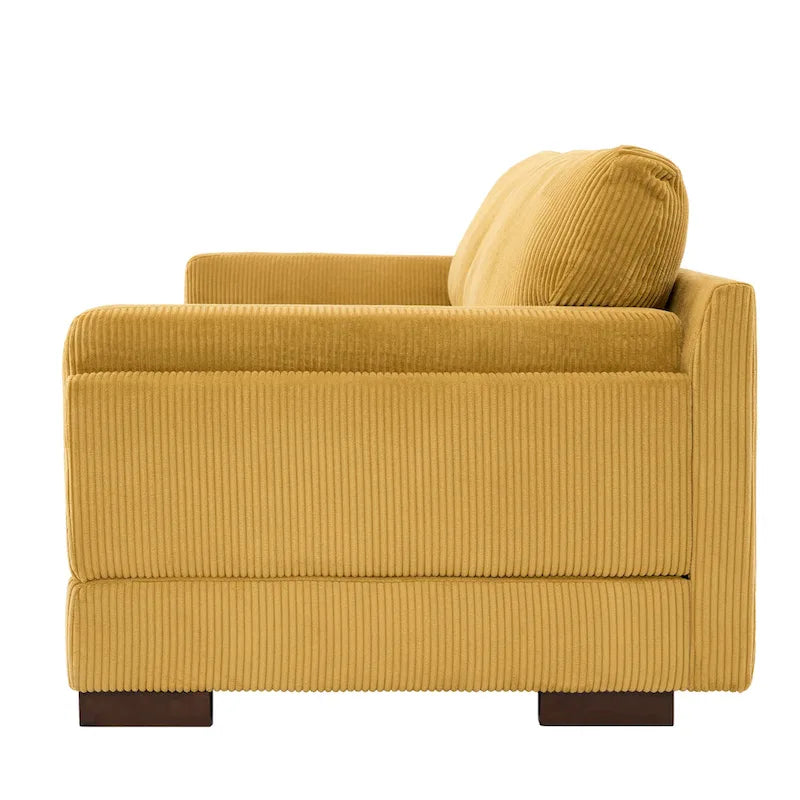 Modern 90 inch Corduroy Loveseat Deep Seat Sofa