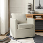Modern 360° Swivel Accent Chair with Removable Linen Slipcover, 250 lbs Capacity