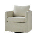 Modern 360° Swivel Accent Chair with Removable Linen Slipcover, 250 lbs Capacity