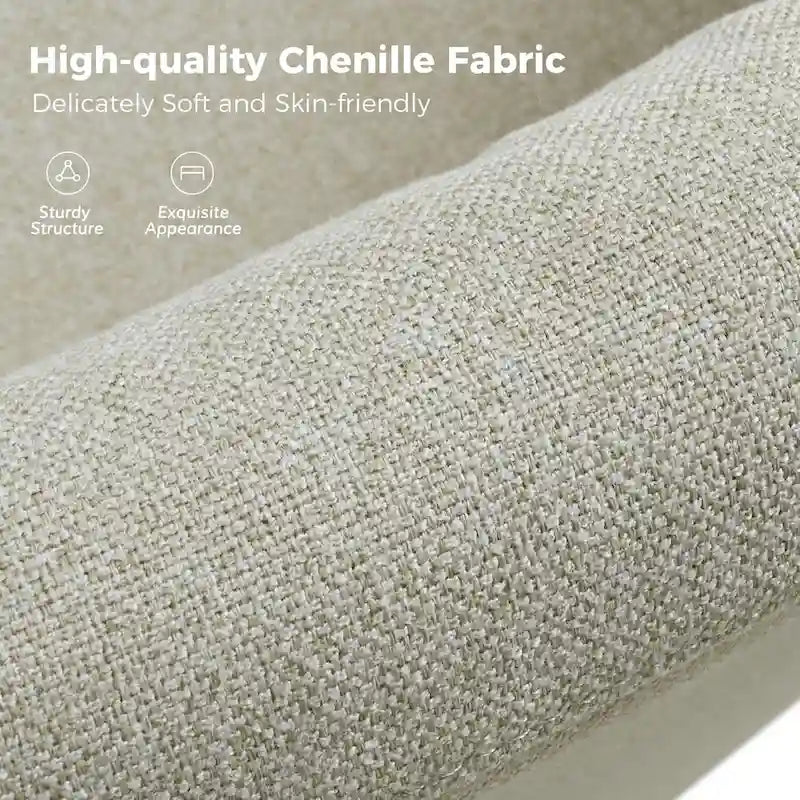 Modern 360° Swivel Accent Chair with Removable Linen Slipcover, 250 lbs Capacity