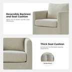 Modern 360° Swivel Accent Chair with Removable Linen Slipcover, 250 lbs Capacity
