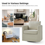 Modern 360° Swivel Accent Chair with Removable Linen Slipcover, 250 lbs Capacity
