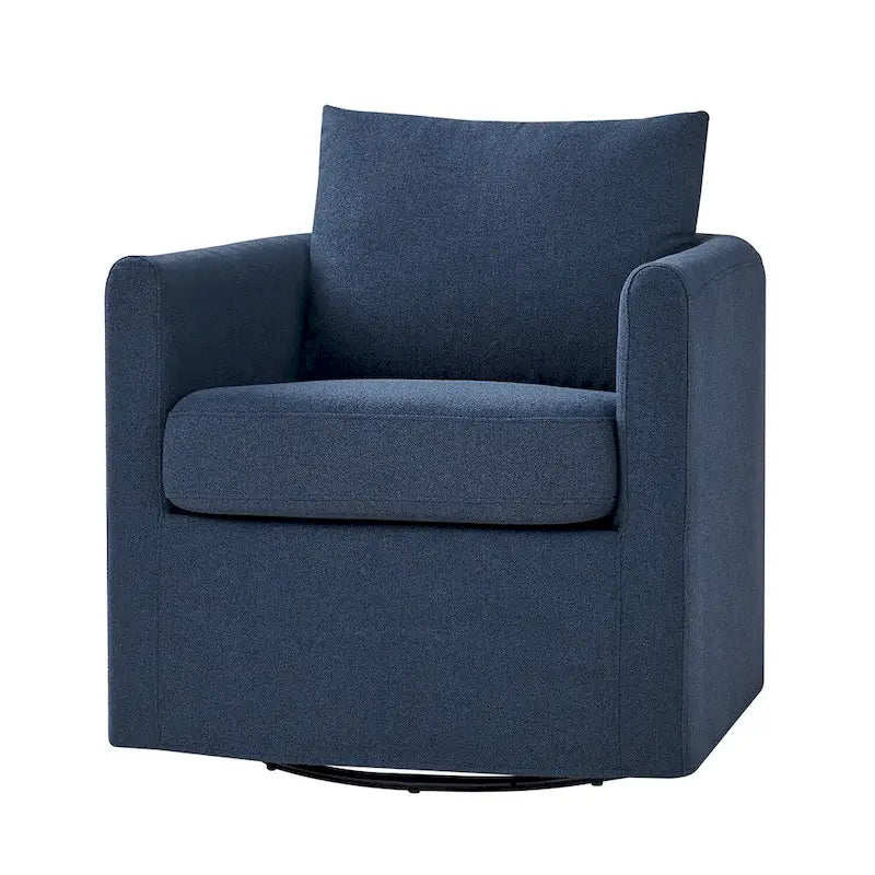 Modern 360° Swivel Accent Chair with Removable Linen Slipcover, 250 lbs Capacity