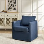 Modern 360° Swivel Accent Chair with Removable Linen Slipcover, 250 lbs Capacity
