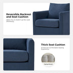 Modern 360° Swivel Accent Chair with Removable Linen Slipcover, 250 lbs Capacity