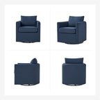 Modern 360° Swivel Accent Chair with Removable Linen Slipcover, 250 lbs Capacity
