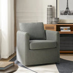 Modern 360° Swivel Accent Chair with Removable Linen Slipcover, 250 lbs Capacity