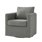 Modern 360° Swivel Accent Chair with Removable Linen Slipcover, 250 lbs Capacity