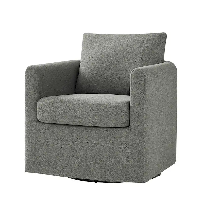 Modern 360° Swivel Accent Chair with Removable Linen Slipcover, 250 lbs Capacity