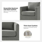 Modern 360° Swivel Accent Chair with Removable Linen Slipcover, 250 lbs Capacity