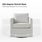Modern 360° Swivel Accent Chair with Removable Linen Slipcover, 250 lbs Capacity