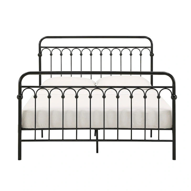 Metal Arches Platform Bed Frame, Arch Head and Footboard Design, Multiple Sizes and Finishes