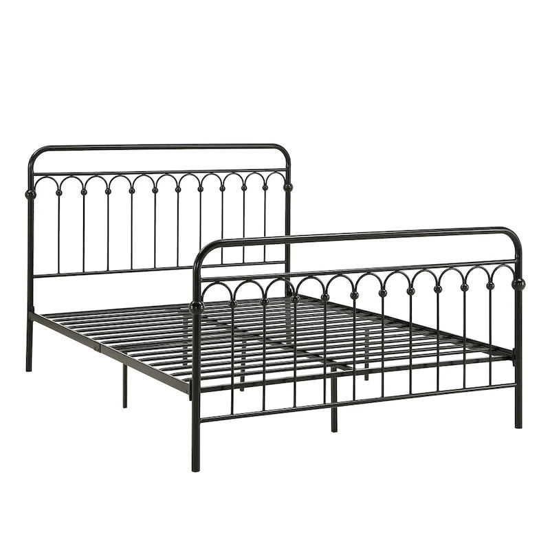 Metal Arches Platform Bed Frame, Arch Head and Footboard Design, Multiple Sizes and Finishes