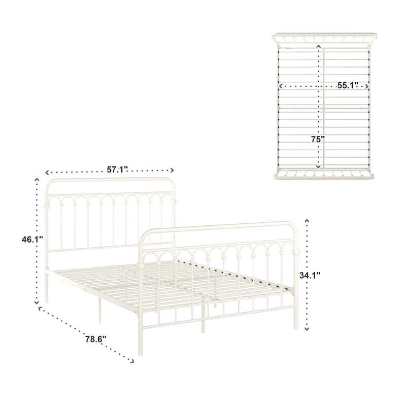Metal Arches Platform Bed Frame, Arch Head and Footboard Design, Multiple Sizes and Finishes