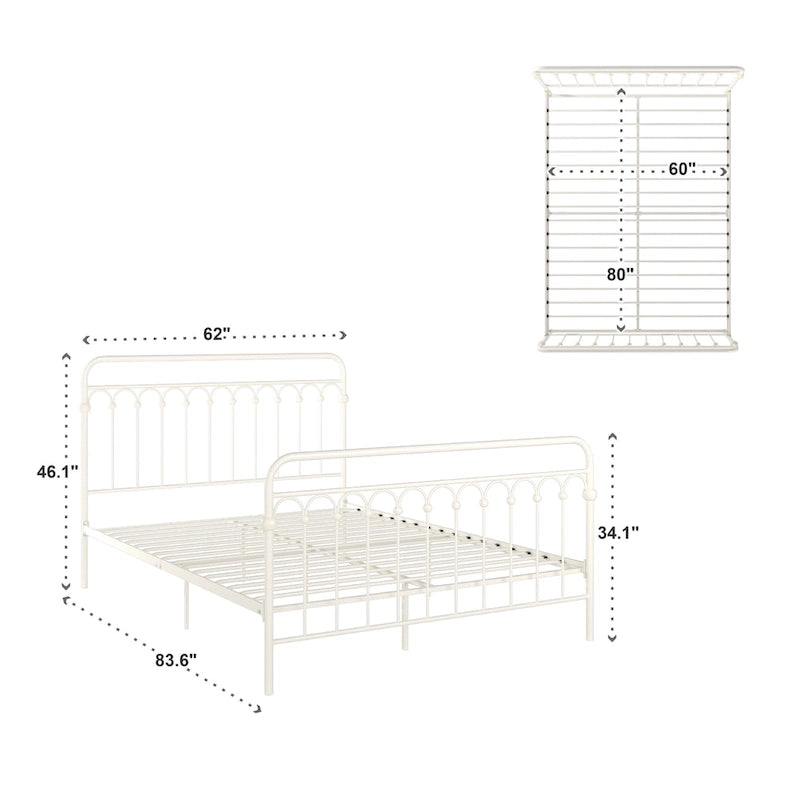 Metal Arches Platform Bed Frame, Arch Head and Footboard Design, Multiple Sizes and Finishes