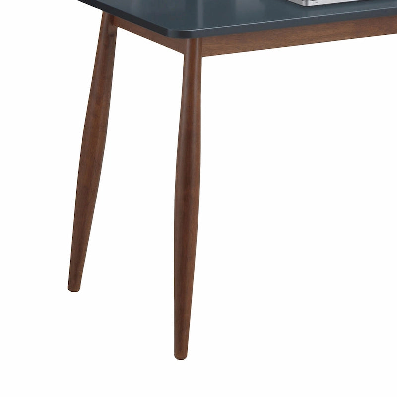 Grey-Blue Wooden Storage Office Desk with Drawers, Modern Home Office Writing Desk