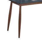 Grey-Blue Wooden Storage Office Desk with Drawers, Modern Home Office Writing Desk