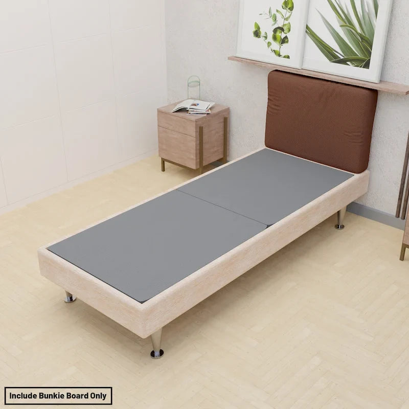 1.5" Split Bunkie Board for Mattress Support, Fully Assembled, Gray, Fits Most Bed Frames