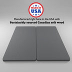 1.5" Split Bunkie Board for Mattress Support, Fully Assembled, Gray, Fits Most Bed Frames