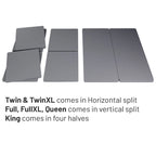 1.5" Split Bunkie Board for Mattress Support, Fully Assembled, Gray, Fits Most Bed Frames