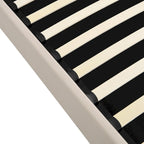 Upholstered Platform Bed with Hydraulic Under-Mattress Storage, Linen Fabric, 24 Wood Slats