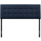 Hixson Stylish Dark Blue Fabric Upholstered King Size Headboard