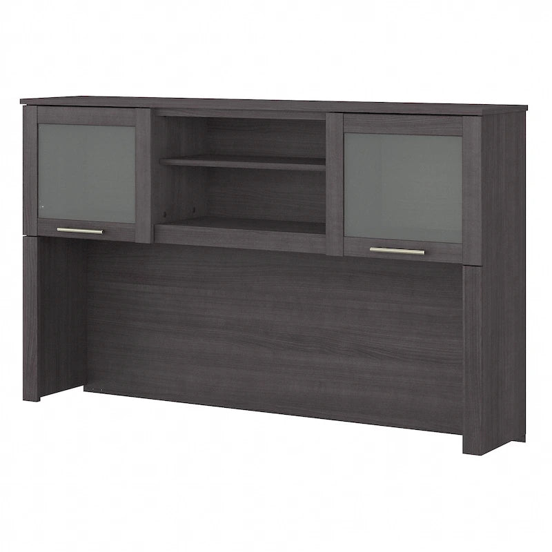 Bush Furniture Somerset Ash Gray 60W Hutch for L Shaped Desk - 59.09L x 12.50W x 35.69H