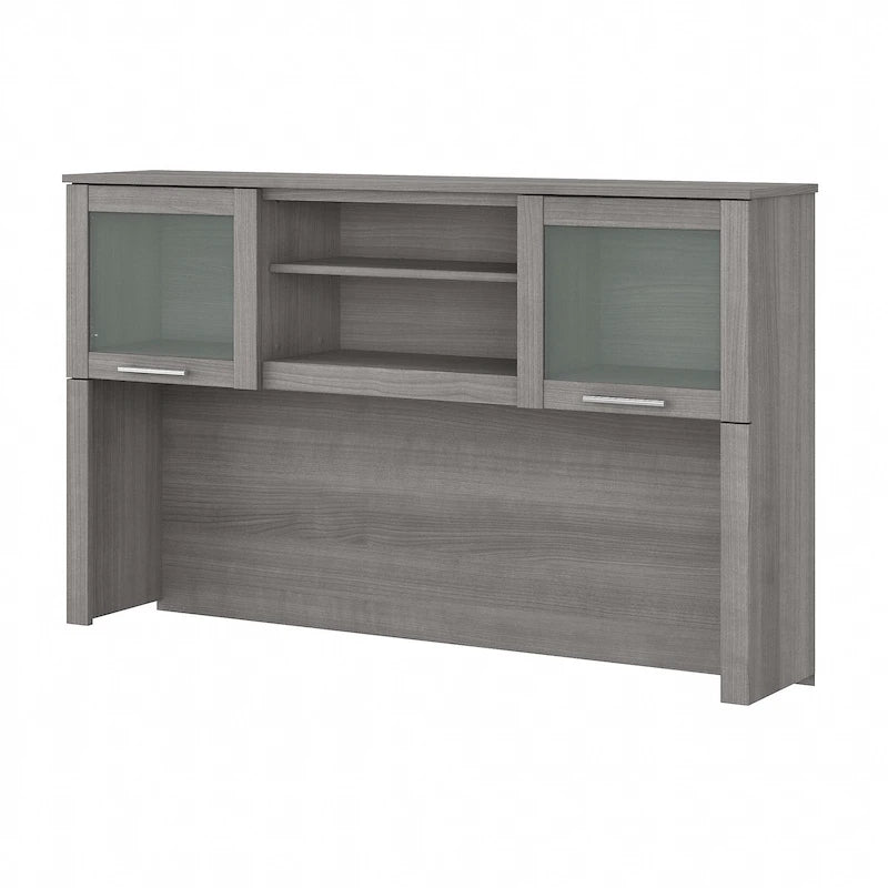 Bush Furniture Somerset Ash Gray 60W Hutch for L Shaped Desk - 59.09L x 12.50W x 35.69H