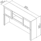 Bush Furniture Somerset Ash Gray 60W Hutch for L Shaped Desk - 59.09L x 12.50W x 35.69H