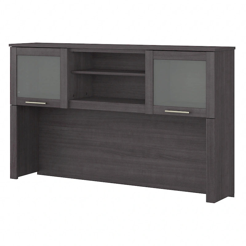 Bush Furniture Somerset Ash Gray 60W Hutch for L Shaped Desk - 59.09L x 12.50W x 35.69H