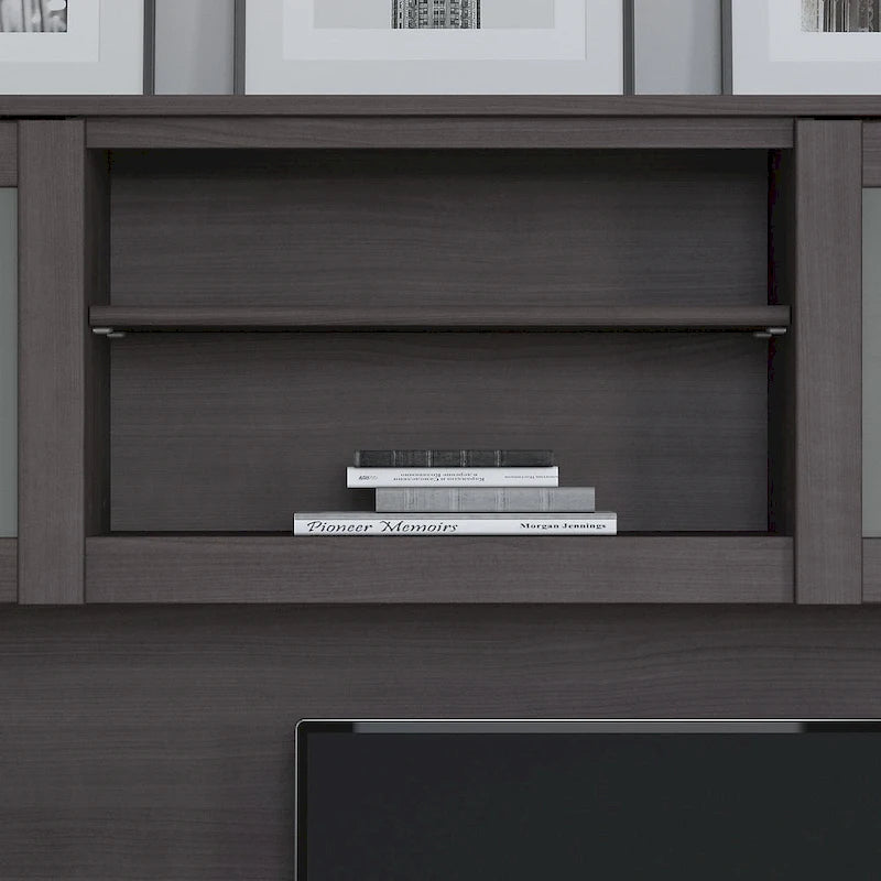 Bush Furniture Somerset Ash Gray 60W Hutch for L Shaped Desk - 59.09L x 12.50W x 35.69H