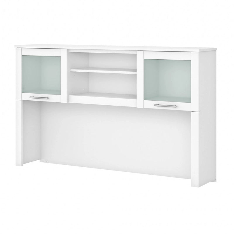 Bush Furniture Somerset Ash Gray 60W Hutch for L Shaped Desk - 59.09L x 12.50W x 35.69H