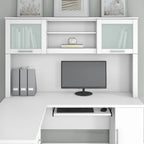 Bush Furniture Somerset Ash Gray 60W Hutch for L Shaped Desk - 59.09L x 12.50W x 35.69H