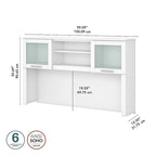 Bush Furniture Somerset Ash Gray 60W Hutch for L Shaped Desk - 59.09L x 12.50W x 35.69H