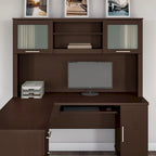 Bush Furniture Somerset Ash Gray 60W Hutch for L Shaped Desk - 59.09L x 12.50W x 35.69H