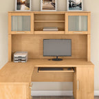 Bush Furniture Somerset Ash Gray 60W Hutch for L Shaped Desk - 59.09L x 12.50W x 35.69H