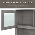 Bush Furniture Somerset Ash Gray 60W Hutch for L Shaped Desk - 59.09L x 12.50W x 35.69H