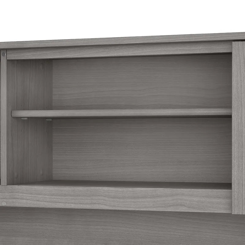 Bush Furniture Somerset Ash Gray 60W Hutch for L Shaped Desk - 59.09L x 12.50W x 35.69H