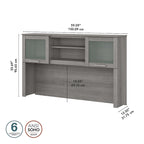 Bush Furniture Somerset Ash Gray 60W Hutch for L Shaped Desk - 59.09L x 12.50W x 35.69H