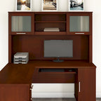 Bush Furniture Somerset Ash Gray 60W Hutch for L Shaped Desk - 59.09L x 12.50W x 35.69H