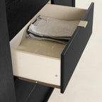 5-Drawer Door Chest Dresser with Clothes Rod, Glam Style with Brass Legs and Faux Marble Top