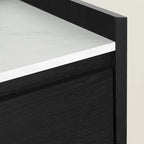 5-Drawer Door Chest Dresser with Clothes Rod, Glam Style with Brass Legs and Faux Marble Top