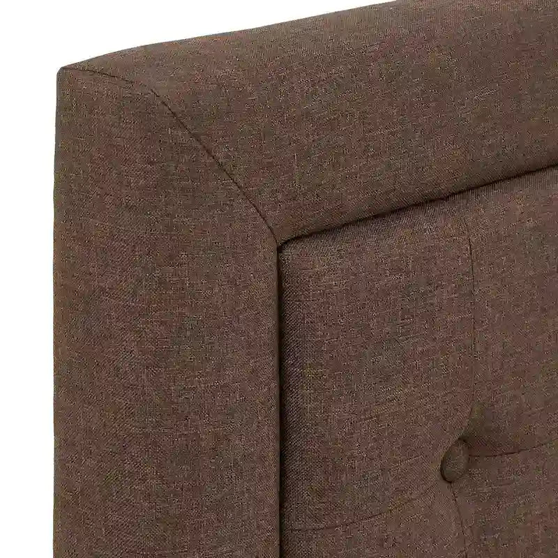 Tufted Linen Headboard Storage Platform Bed with 4 Under-Bed Drawers, Full/Queen/King