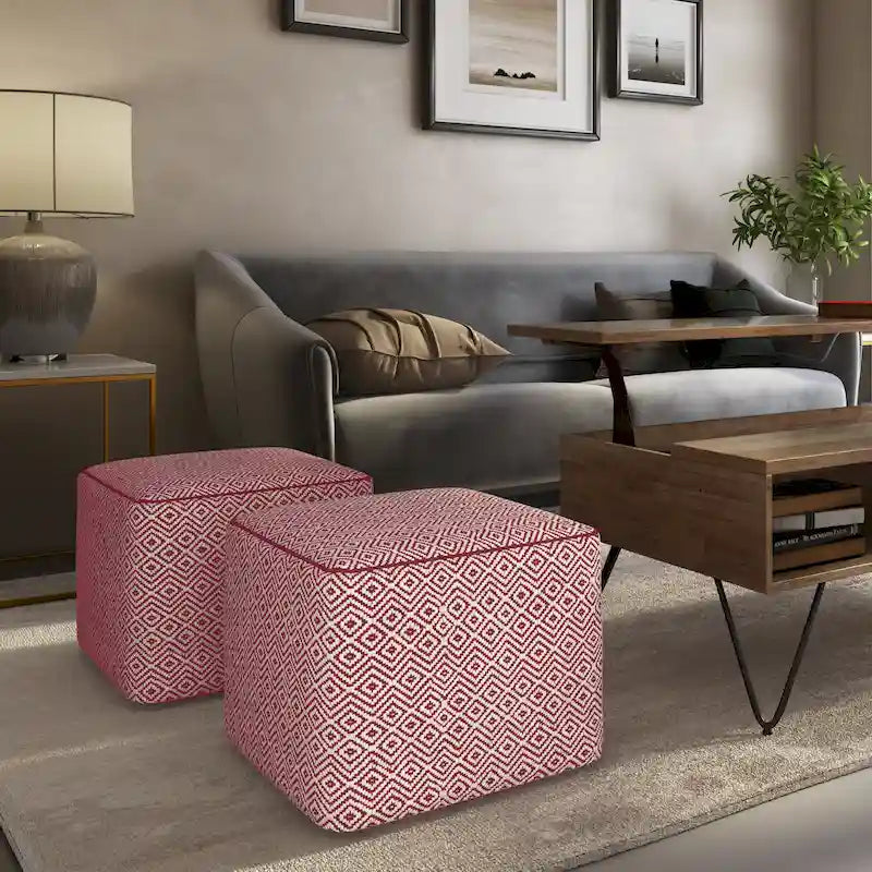WYNDENHALL Dougan Boho Square Pouf